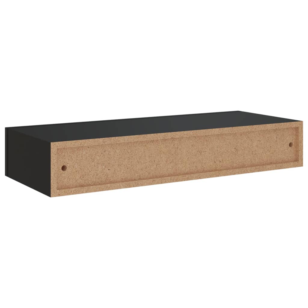 Laatikkohyllyt seinälle 2 kpl musta 60x23,5x10 cm MDF - Sisustajankoti.fi