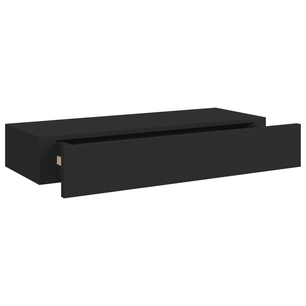 Laatikkohyllyt seinälle 2 kpl musta 60x23,5x10 cm MDF - Sisustajankoti.fi