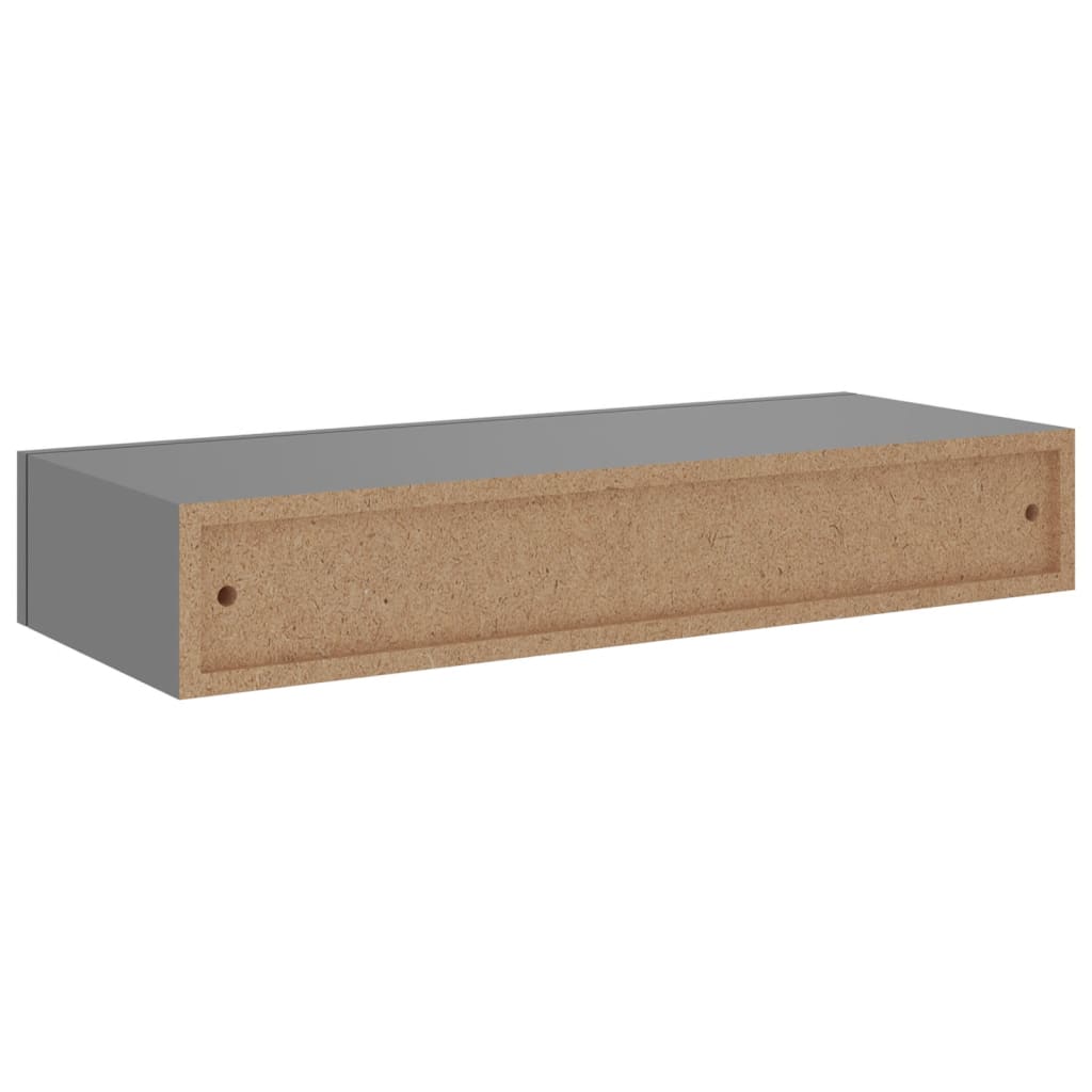 Seinälaatikkohylly harmaa 60x23,5x10 cm MDF - Sisustajankoti.fi