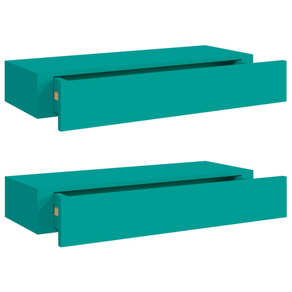 Laatikkohyllyt seinälle 2 kpl sininen 60x23,5x10 cm MDF - Sisustajankoti.fi