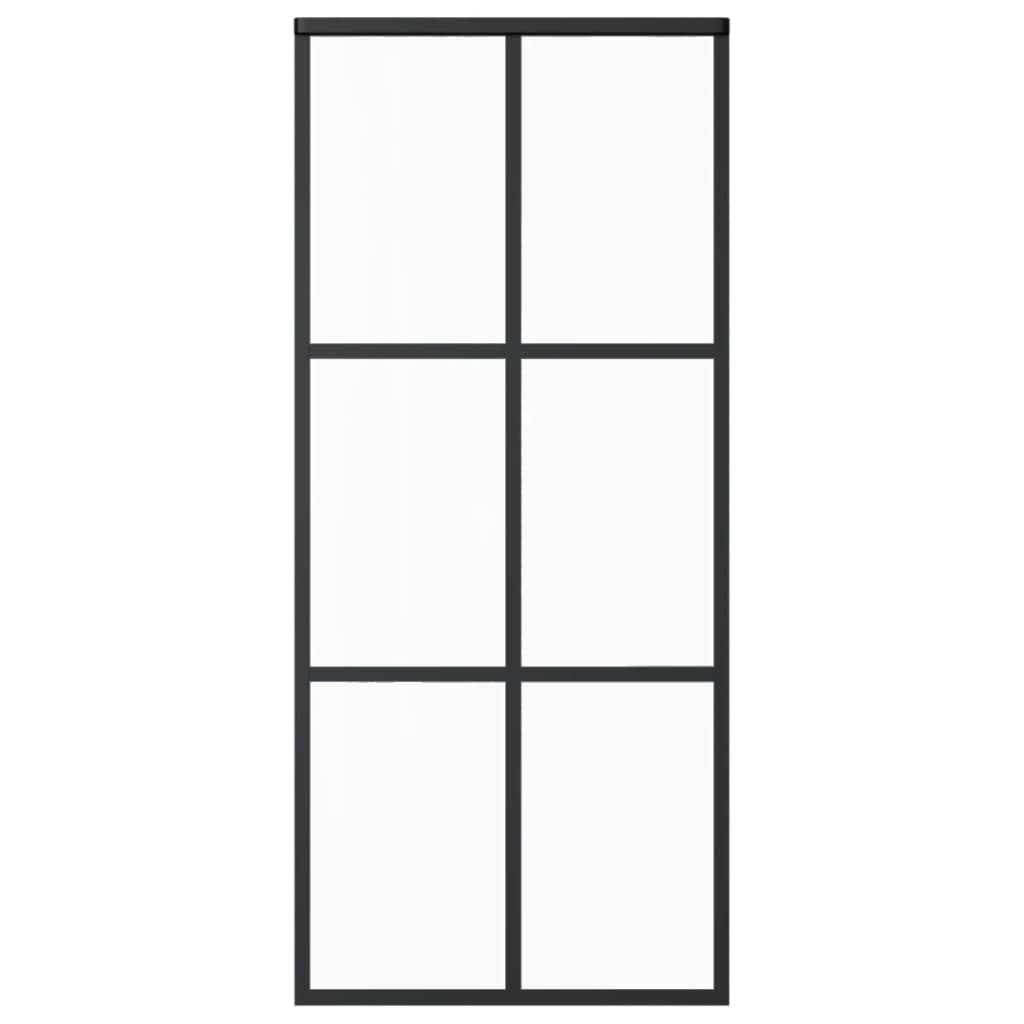 Liukuovi ESG-lasi ja alumiini 90x205 cm musta - Sisustajankoti.fi