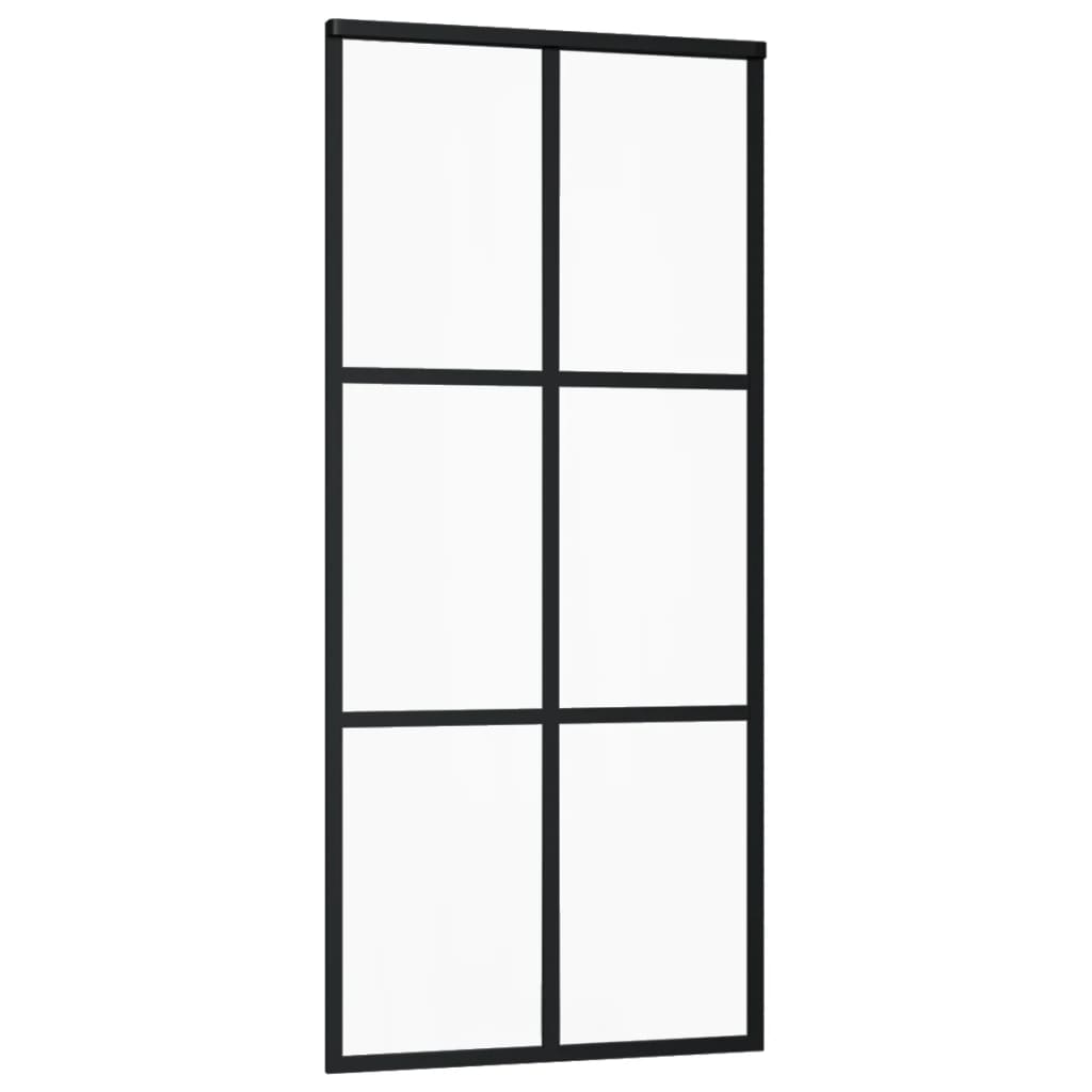 Liukuovi ESG-lasi ja alumiini 90x205 cm musta - Sisustajankoti.fi