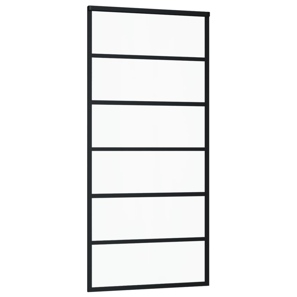 Liukuovi ESG-lasi ja alumiini 90x205 cm musta - Sisustajankoti.fi