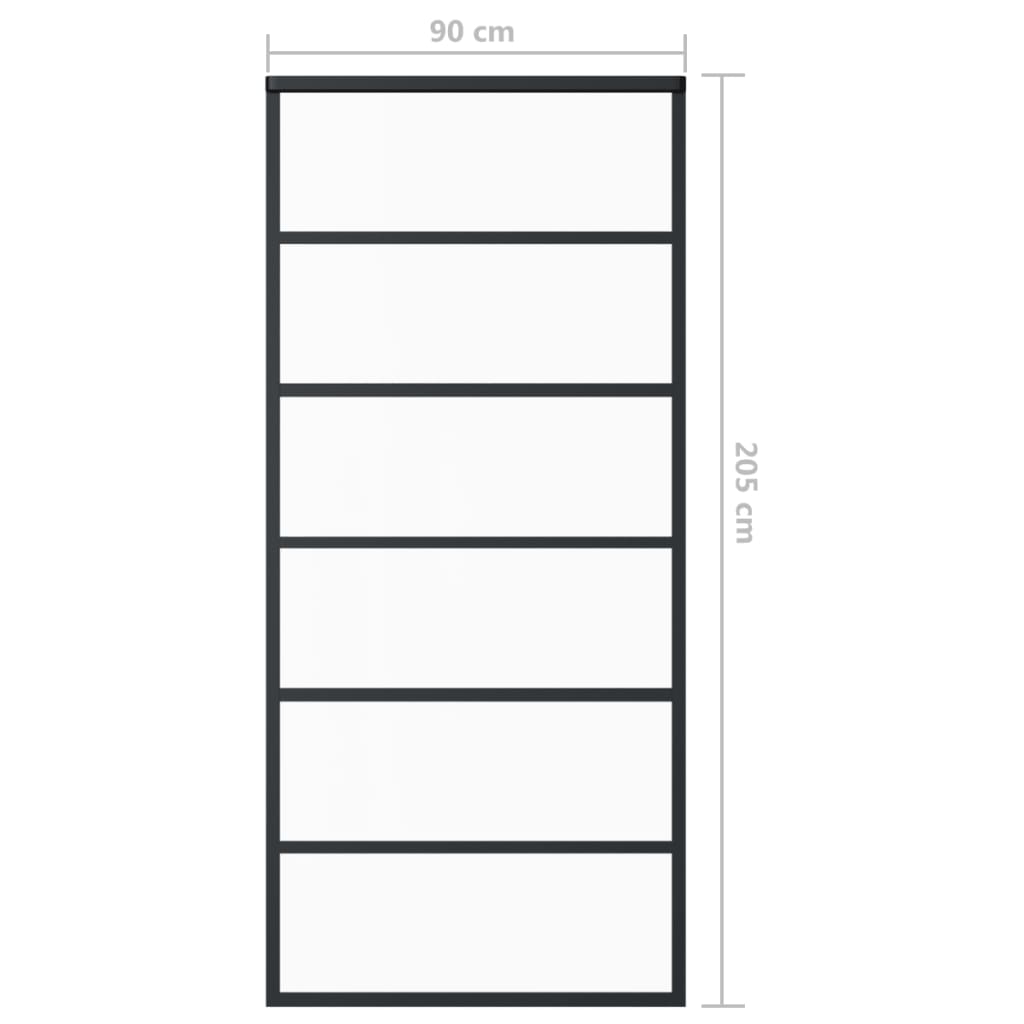 Liukuovi ESG-lasi ja alumiini 90x205 cm musta - Sisustajankoti.fi