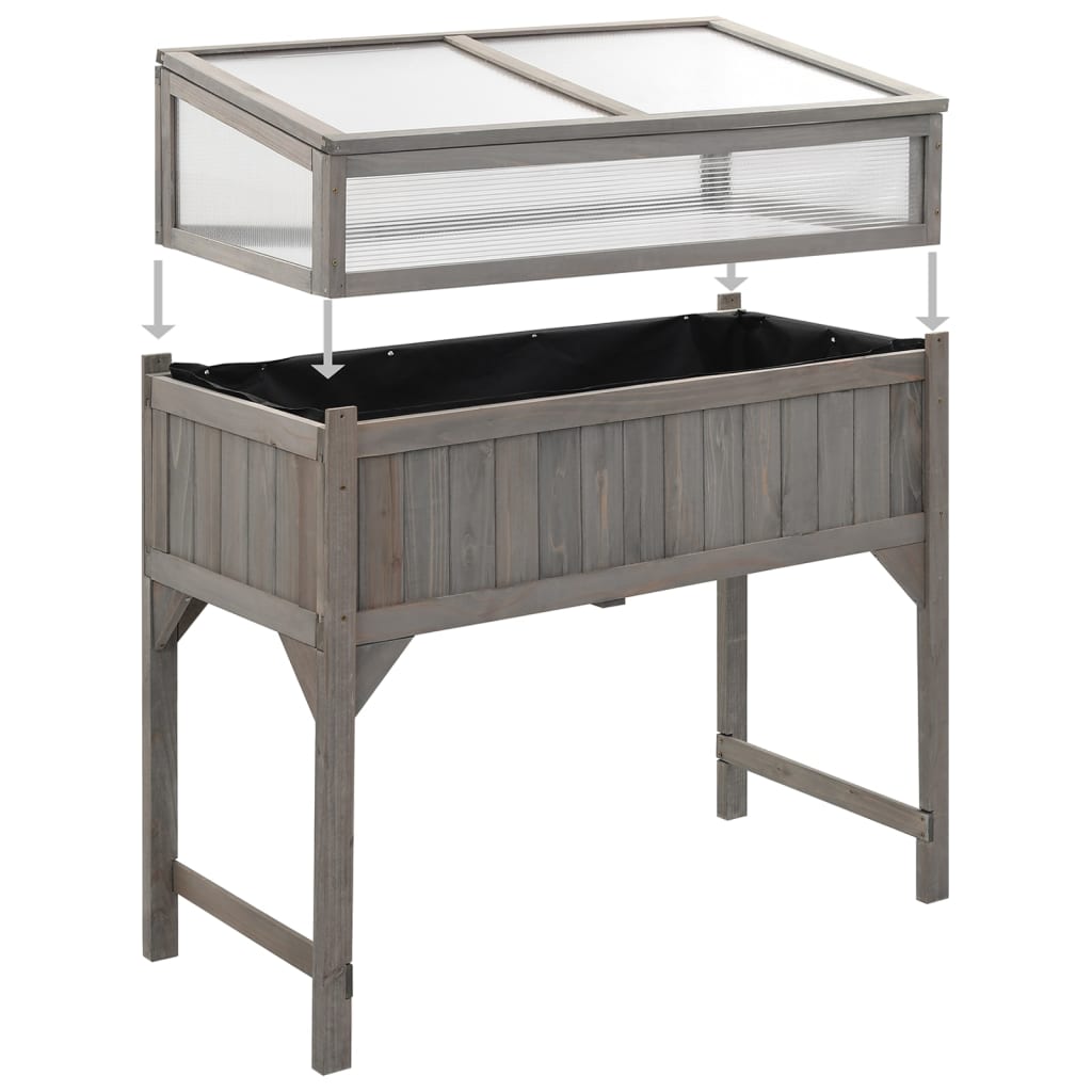 Jalallinen kasvihuoneellinen istutuslaatikko 110x54x120cm kuusi - Sisustajankoti.fi