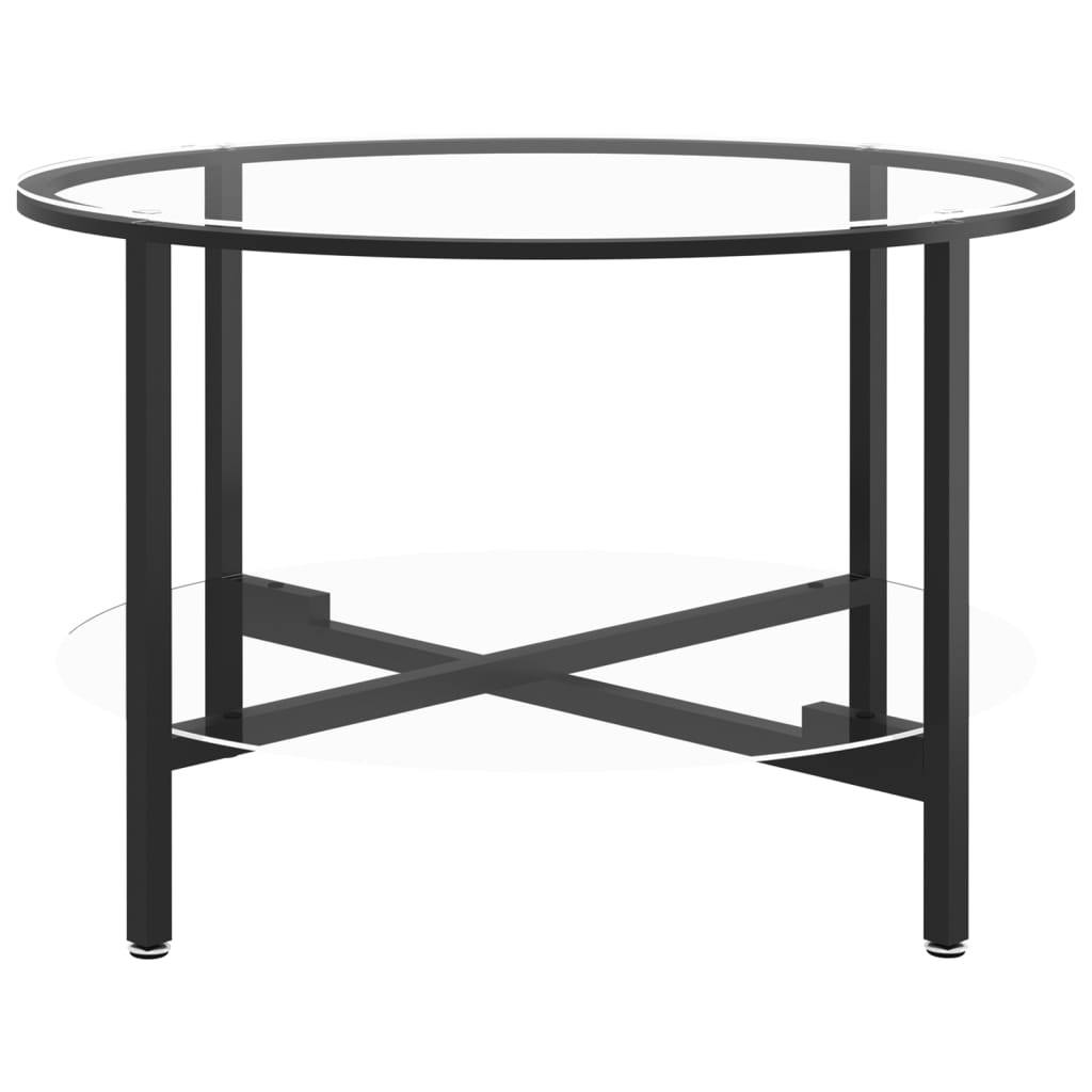 Teepöytä musta ja läpinäkyvä 70 cm karkaistu lasi - Sisustajankoti.fi