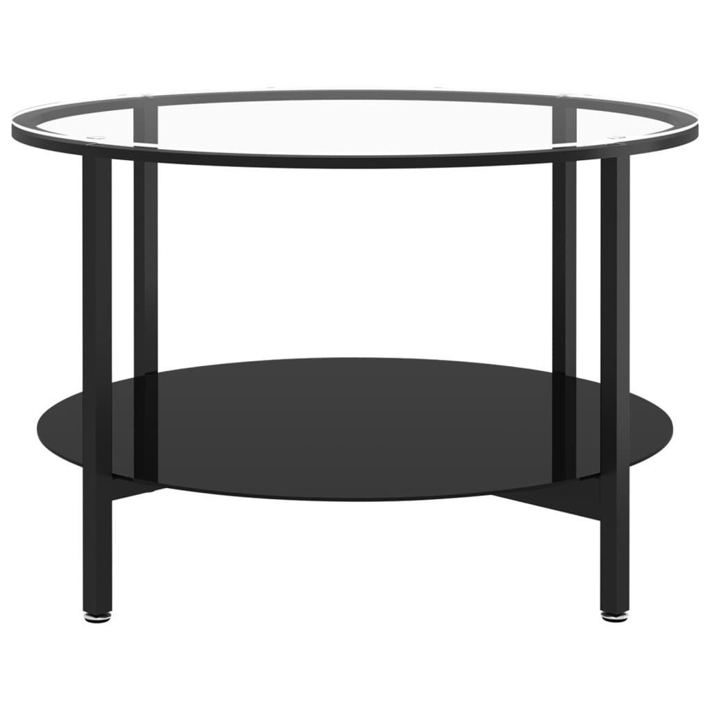 Teepöytä musta ja läpinäkyvä 70 cm karkaistu lasi - Sisustajankoti.fi
