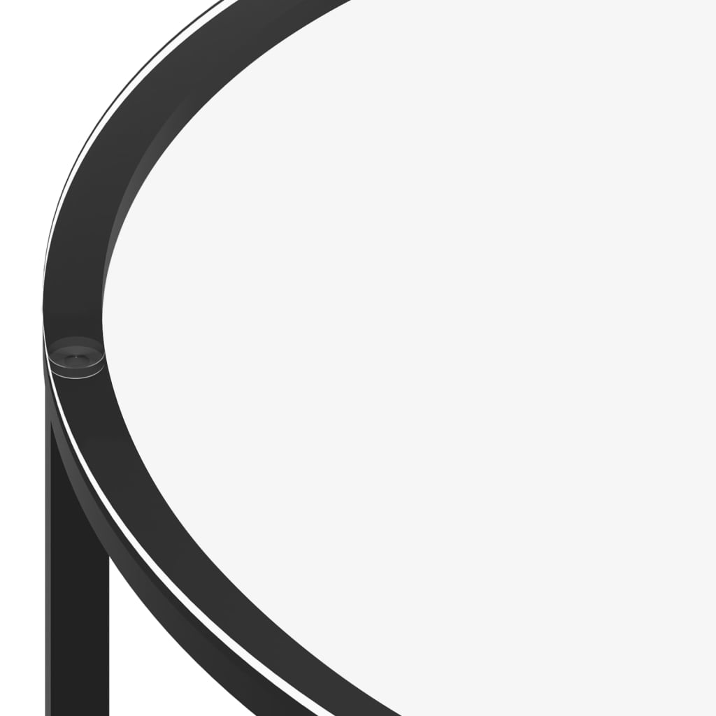 Teepöytä musta ja läpinäkyvä 70 cm karkaistu lasi - Sisustajankoti.fi