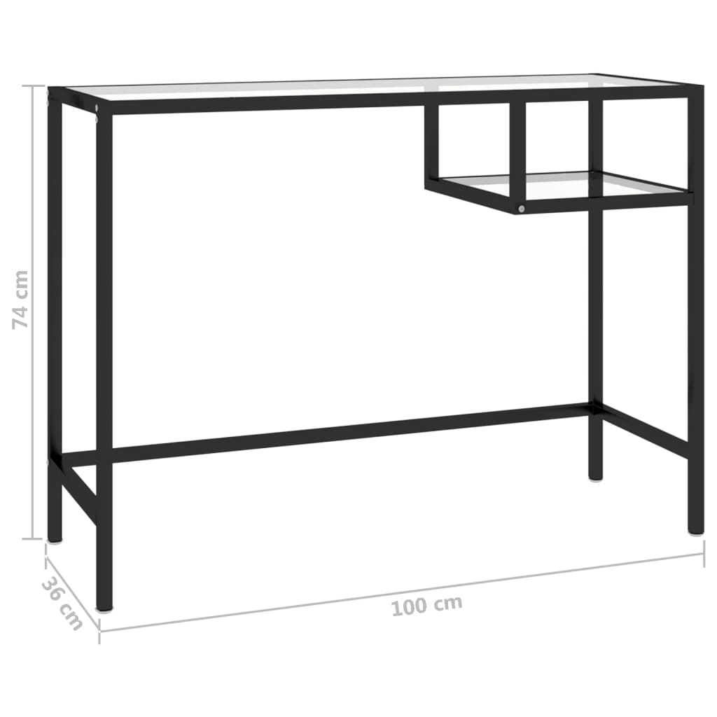 Tietokonepöytä läpinäkyvä 100x36x74 cm lasi - Sisustajankoti.fi