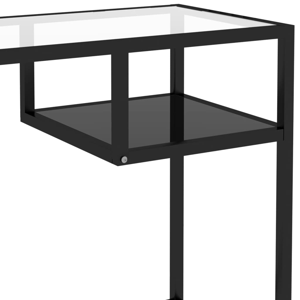 Tietokonepöytä musta 100x36x74 cm lasi - Sisustajankoti.fi