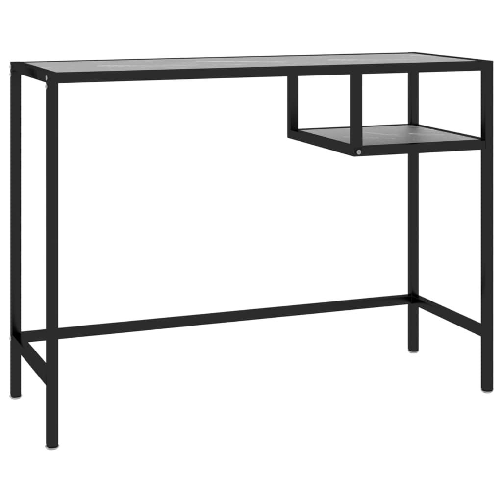 Tietokonepöytä musta marmori 100x36x74 cm karkaistu lasi - Sisustajankoti.fi