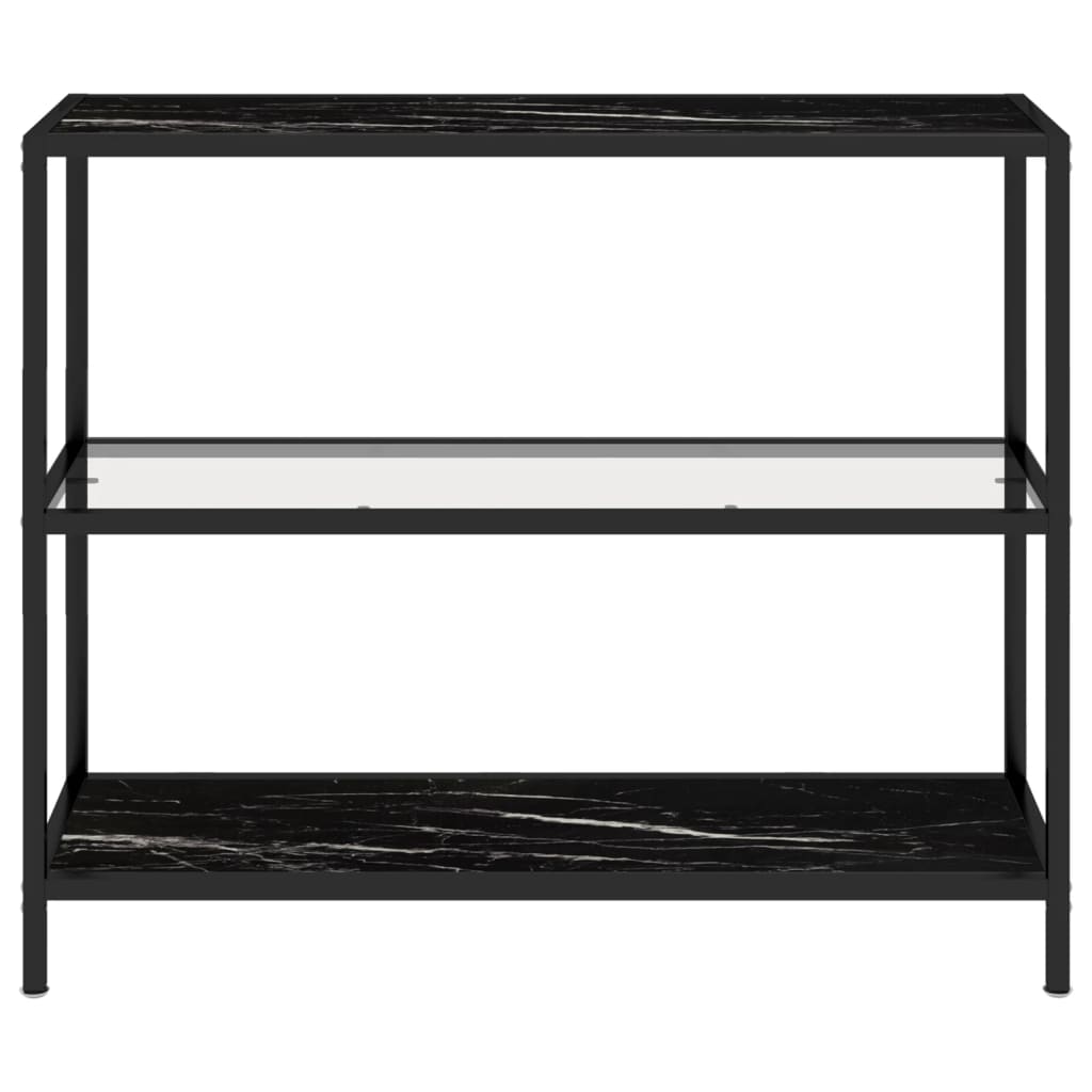 Konsolipöytä läpinäkyvä ja musta marmori 100x36x90 cm lasi - Sisustajankoti.fi