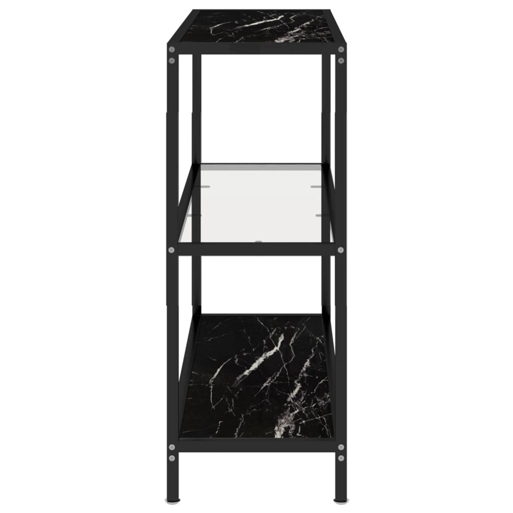 Konsolipöytä läpinäkyvä ja musta marmori 100x36x90 cm lasi - Sisustajankoti.fi
