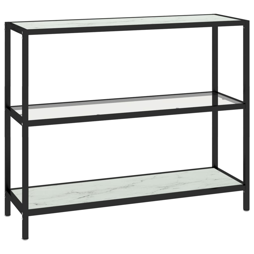 Konsolipöytä läpinäkyvä ja valkoinen marmori 100x36x90 cm lasi - Sisustajankoti.fi