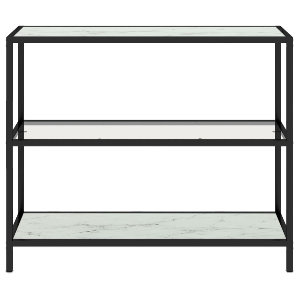 Konsolipöytä läpinäkyvä ja valkoinen marmori 100x36x90 cm lasi - Sisustajankoti.fi