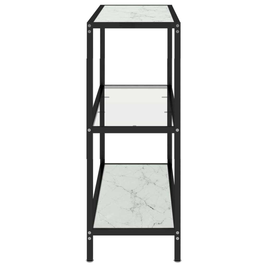 Konsolipöytä läpinäkyvä ja valkoinen marmori 100x36x90 cm lasi - Sisustajankoti.fi