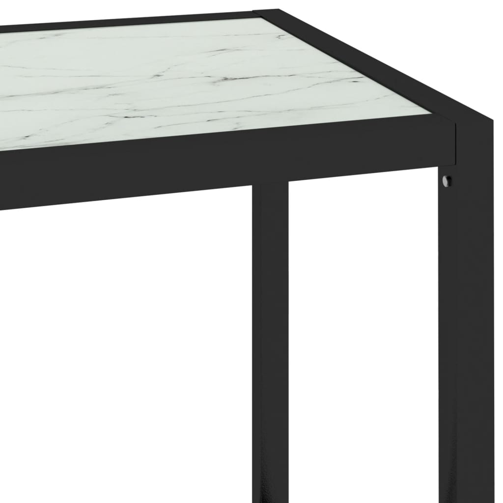 Konsolipöytä läpinäkyvä ja valkoinen marmori 100x36x90 cm lasi - Sisustajankoti.fi