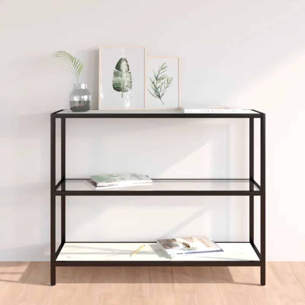 Konsolipöytä läpinäkyvä ja valkoinen marmori 100x36x90 cm lasi - Sisustajankoti.fi