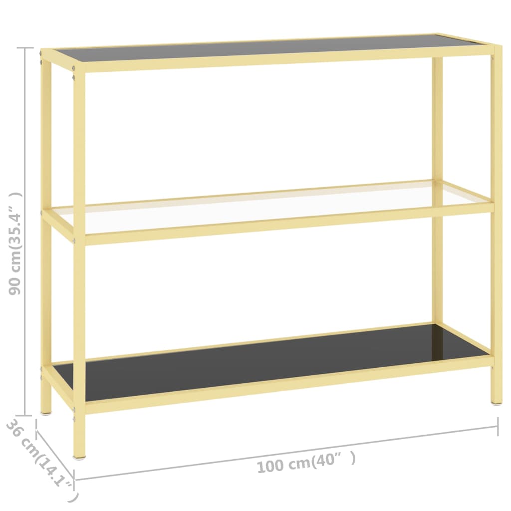 Konsolipöytä musta ja läpinäkyvä 100x36x90 cm karkaistu lasi - Sisustajankoti.fi