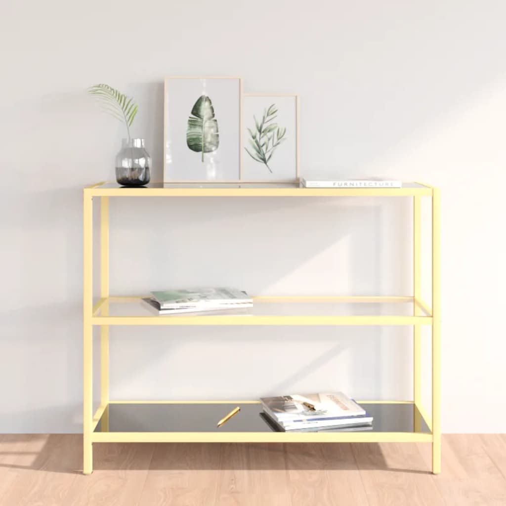 Konsolipöytä musta ja läpinäkyvä 100x36x90 cm karkaistu lasi - Sisustajankoti.fi