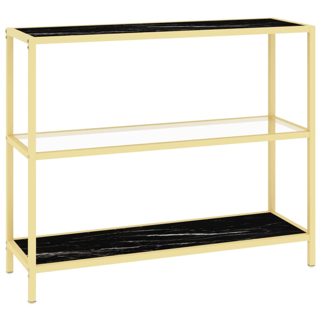 Konsolipöytä musta marmori ja läpinäkyvä 100x36x90 cm lasi - Sisustajankoti.fi