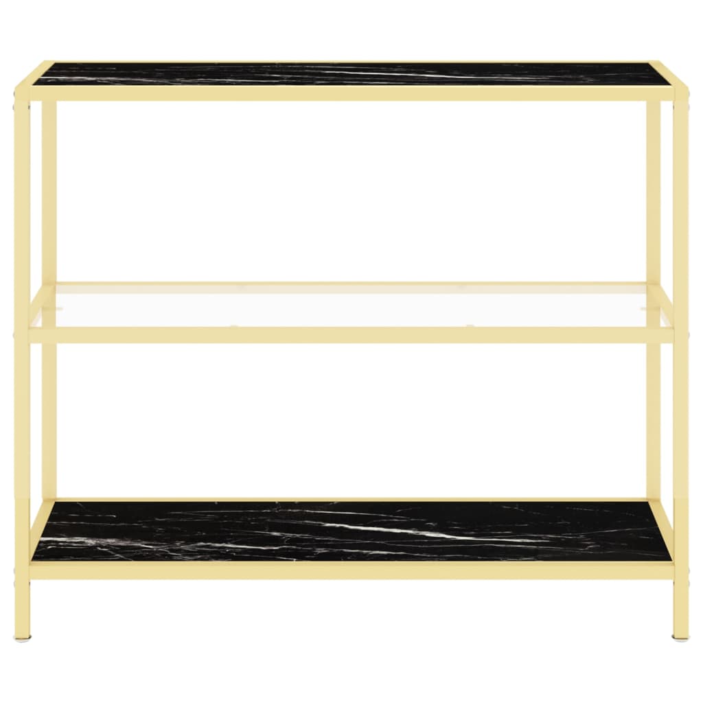 Konsolipöytä musta marmori ja läpinäkyvä 100x36x90 cm lasi - Sisustajankoti.fi