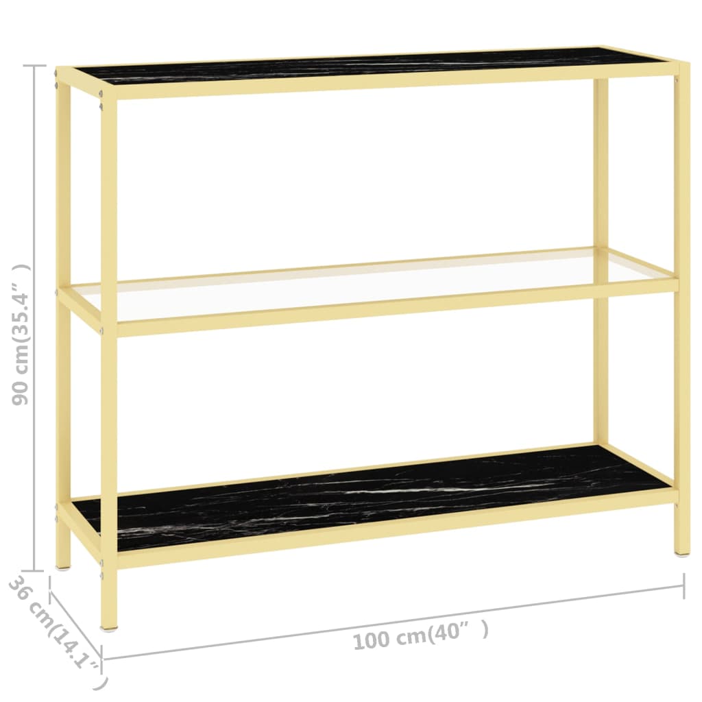 Konsolipöytä musta marmori ja läpinäkyvä 100x36x90 cm lasi - Sisustajankoti.fi