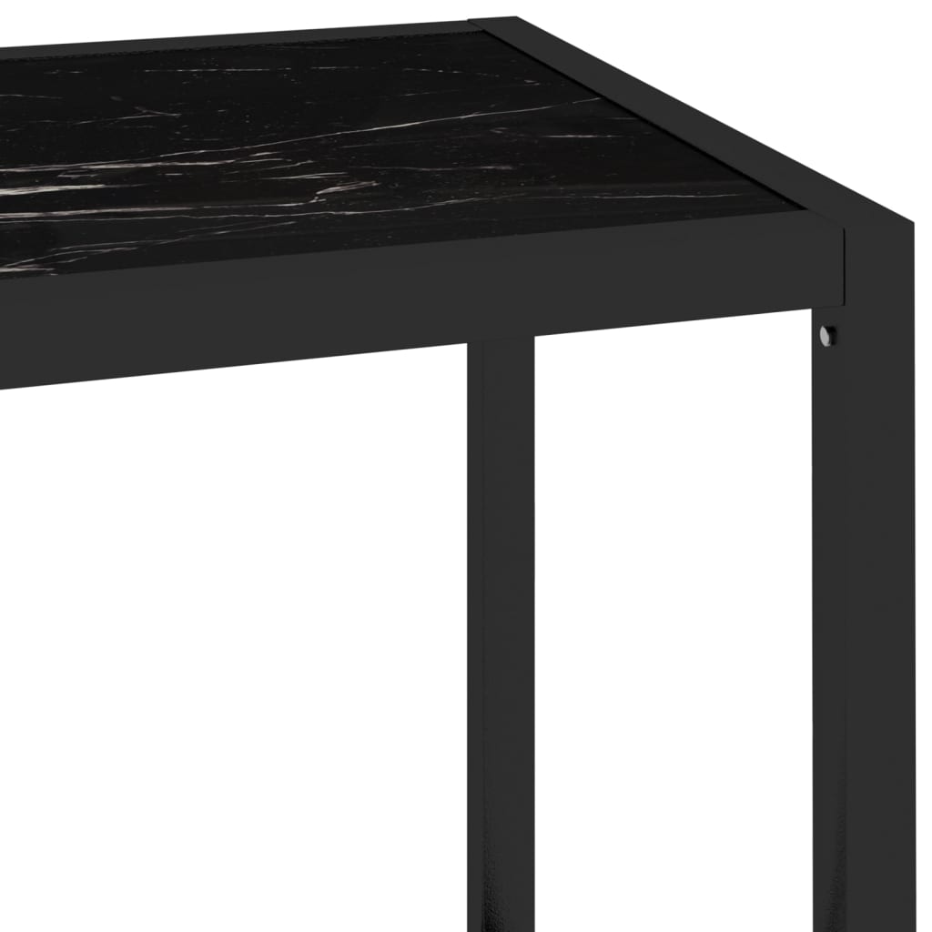 Konsolipöytä musta marmori ja läpinäkyvä 100x36x168 cm lasi - Sisustajankoti.fi