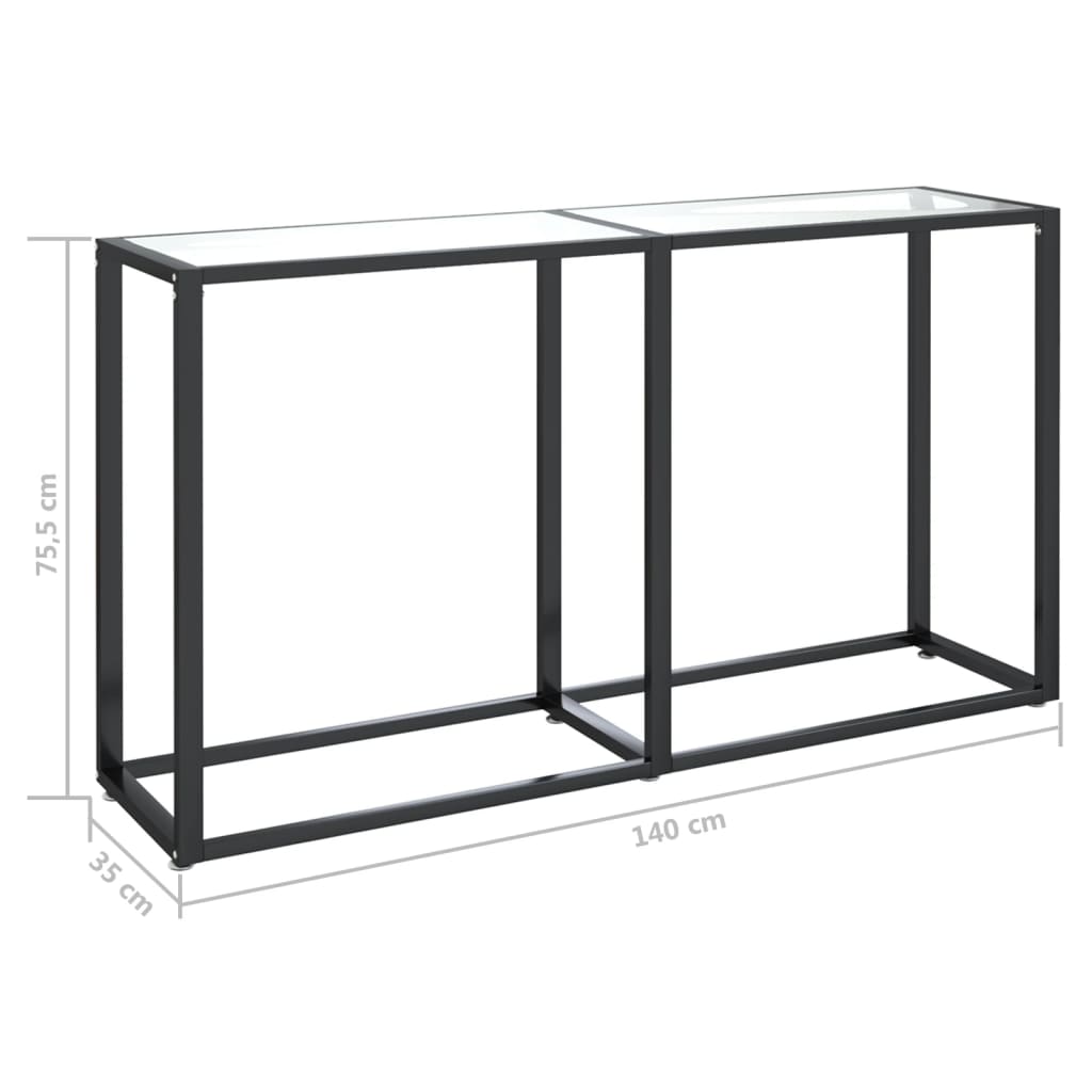 Konsolipöytä läpinäkyvä 140x35x75,5 cm karkaistu lasi - Sisustajankoti.fi