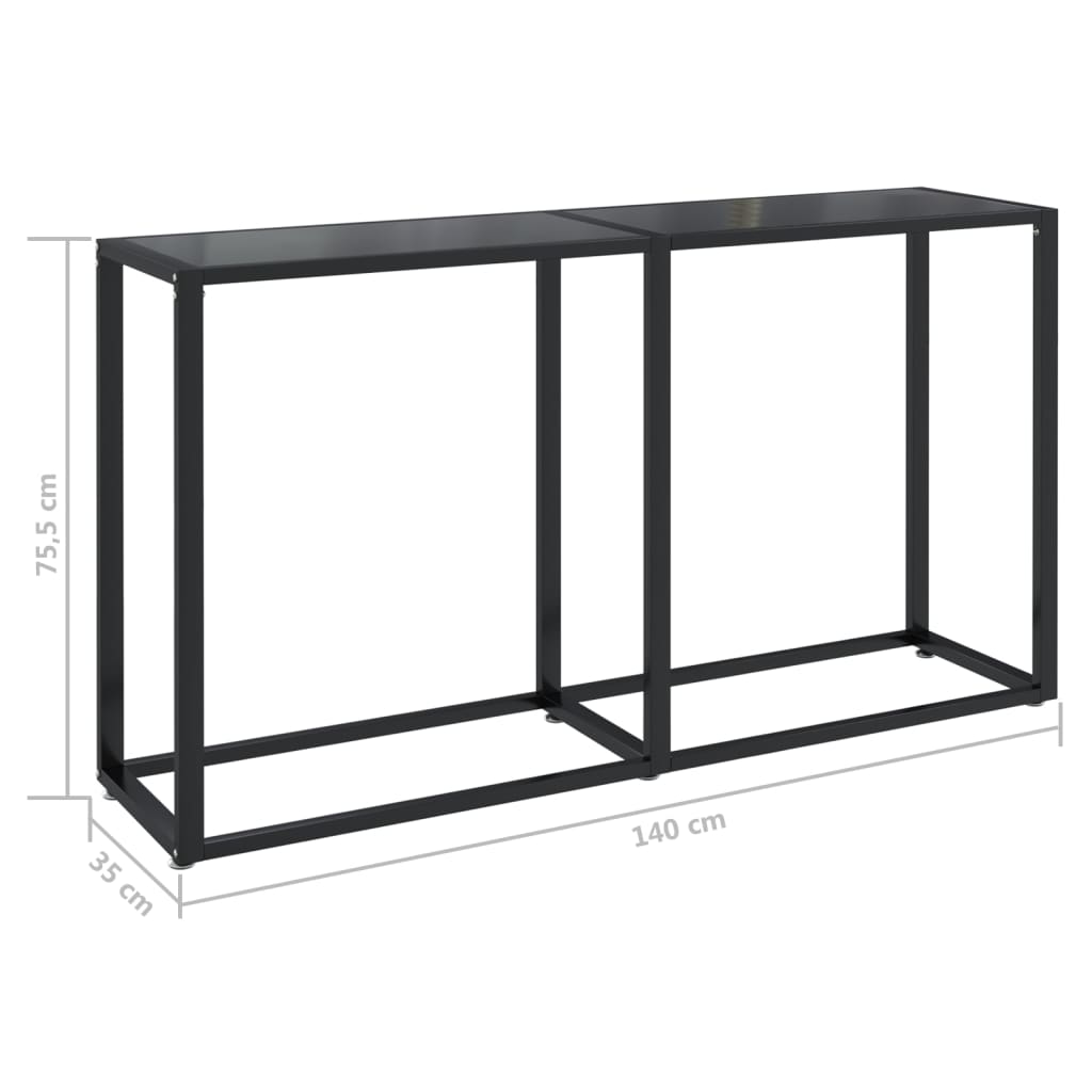Konsolipöytä musta 140x35x75,5 cm karkaistu lasi - Sisustajankoti.fi