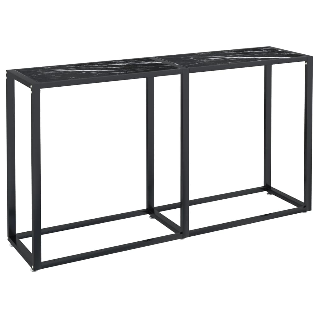Konsolipöytä musta marmori 140x35x75,5 cm karkaistu lasi - Sisustajankoti.fi
