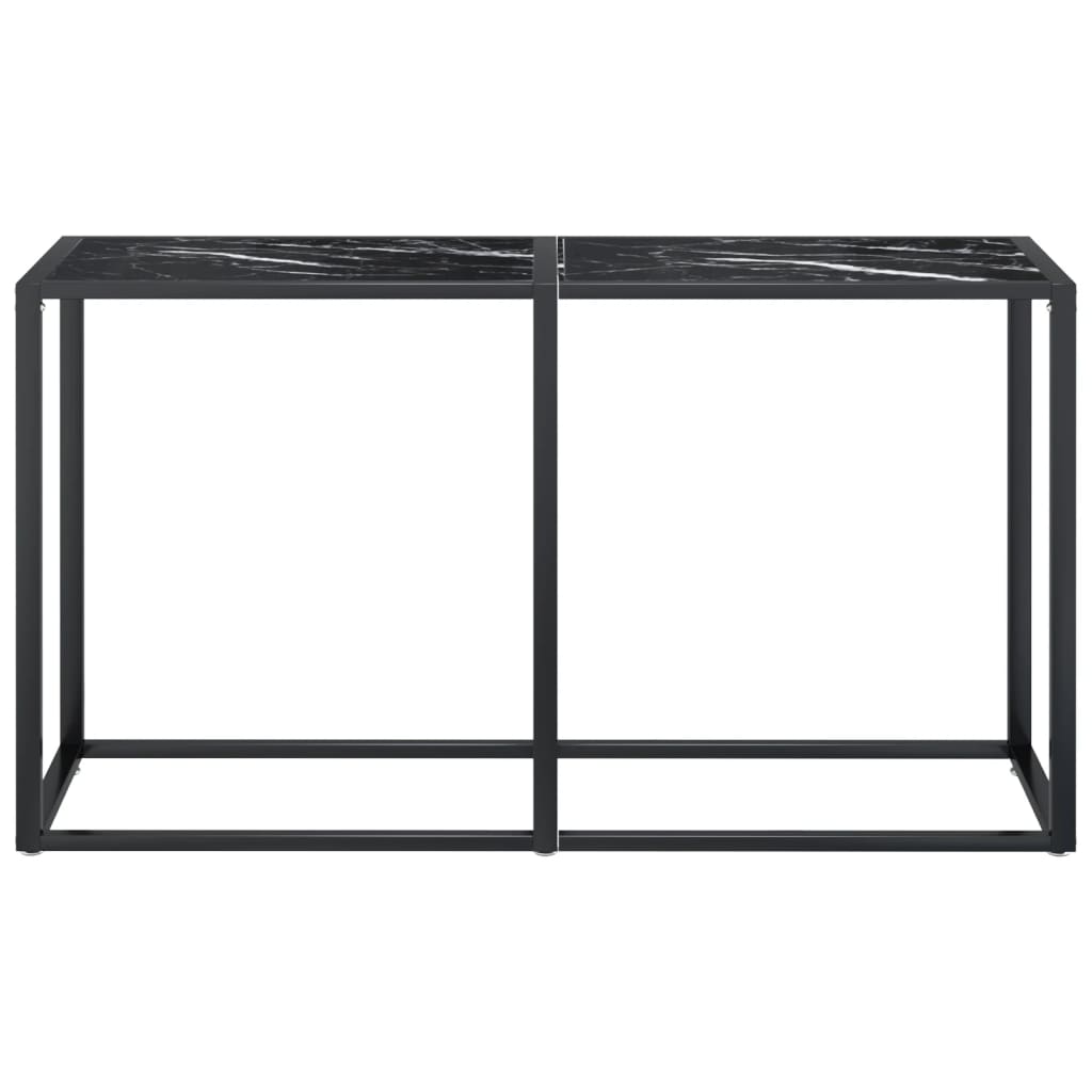 Konsolipöytä musta marmori 140x35x75,5 cm karkaistu lasi - Sisustajankoti.fi