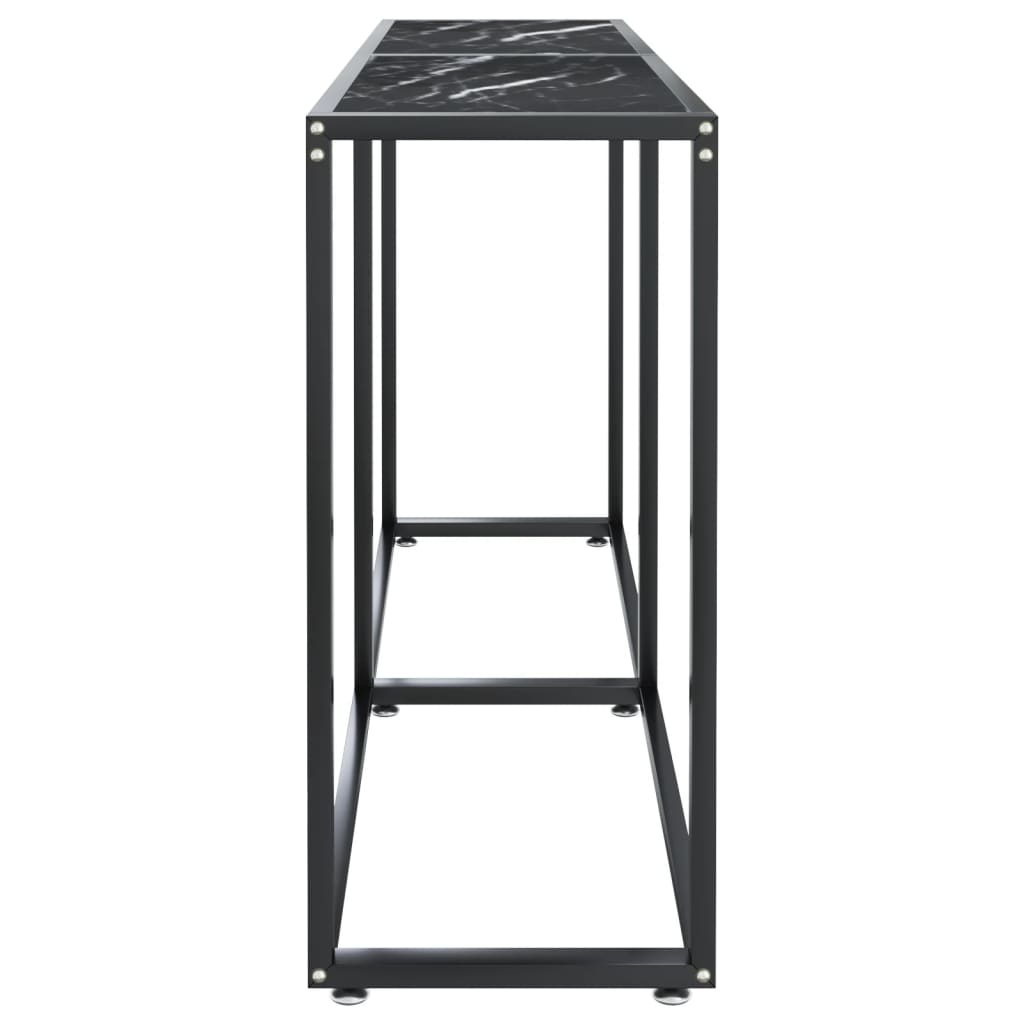 Konsolipöytä musta marmori 140x35x75,5 cm karkaistu lasi - Sisustajankoti.fi