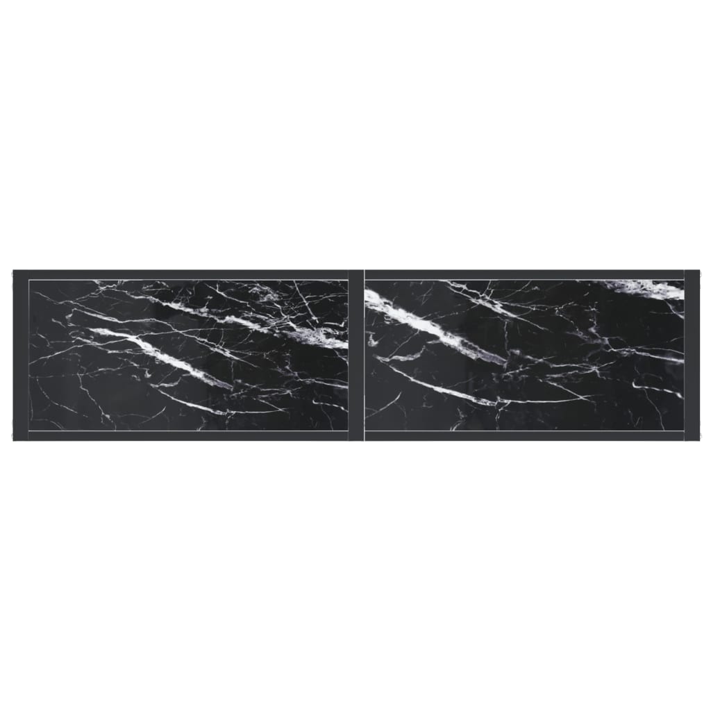 Konsolipöytä musta marmori 140x35x75,5 cm karkaistu lasi - Sisustajankoti.fi