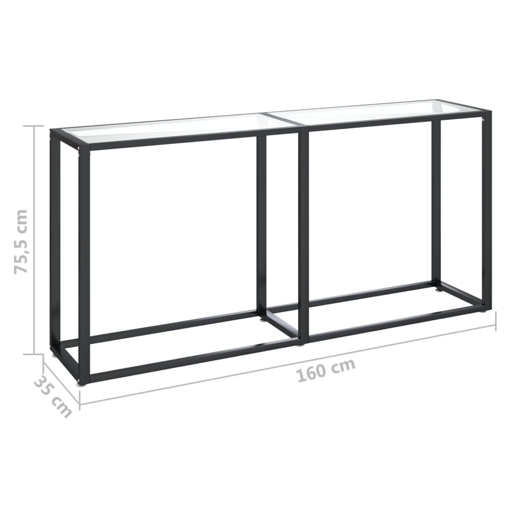 Konsolipöytä läpinäkyvä 160x35x75,5 cm karkaistu lasi - Sisustajankoti.fi