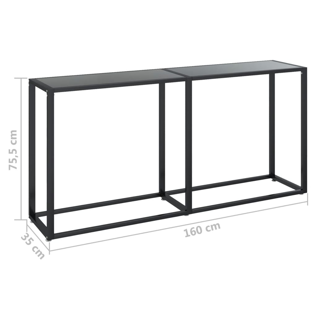 Konsolipöytä musta 160x35x75,5 cm karkaistu lasi - Sisustajankoti.fi