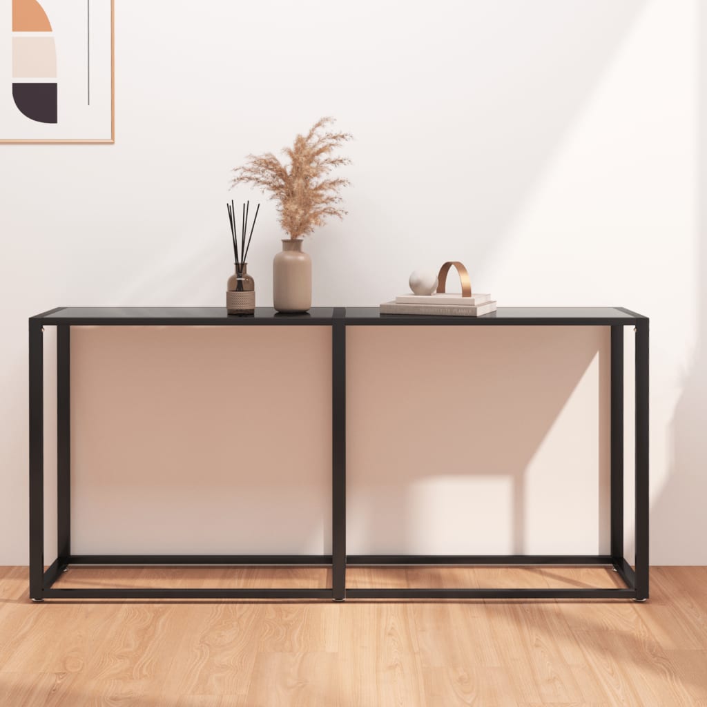 Konsolipöytä musta 160x35x75,5 cm karkaistu lasi - Sisustajankoti.fi