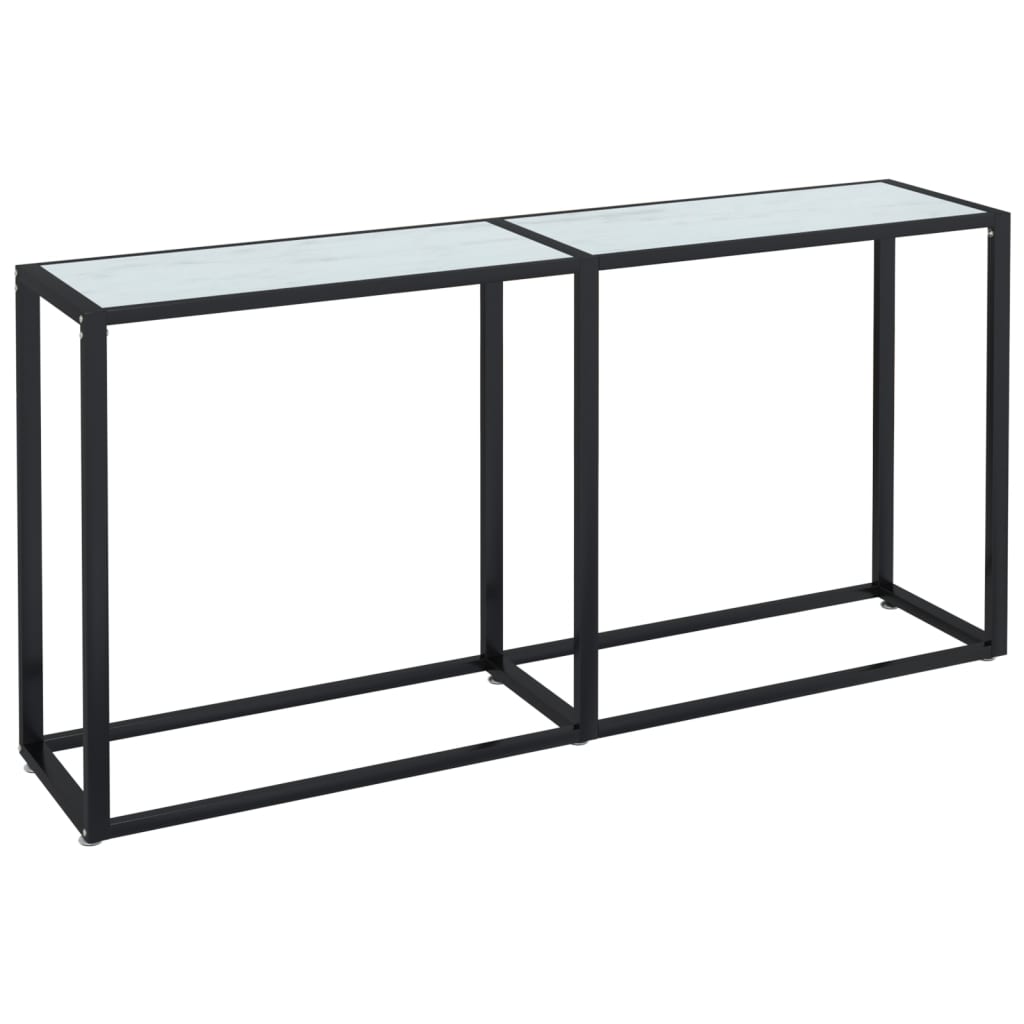 Konsolipöytä valkoinen marmori 160x35x75,5 cm karkaistu lasi - Sisustajankoti.fi