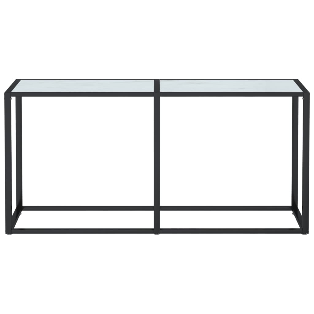 Konsolipöytä valkoinen marmori 160x35x75,5 cm karkaistu lasi - Sisustajankoti.fi