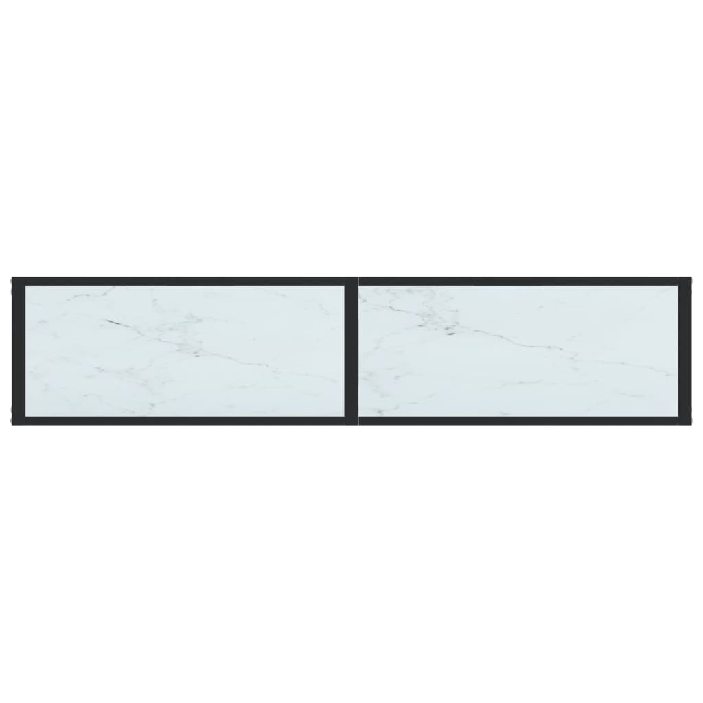 Konsolipöytä valkoinen marmori 160x35x75,5 cm karkaistu lasi - Sisustajankoti.fi