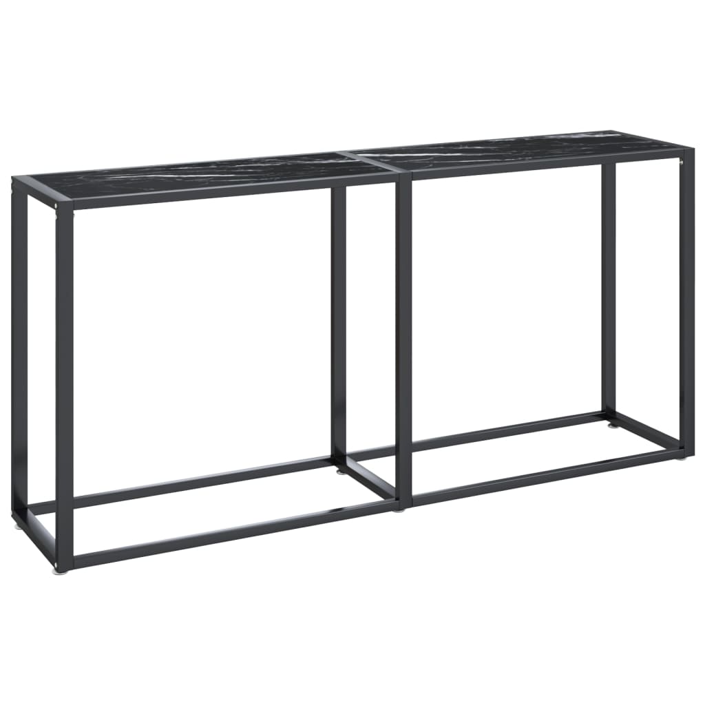 Konsolipöytä musta marmori 160x35x75,5 cm karkaistu lasi - Sisustajankoti.fi