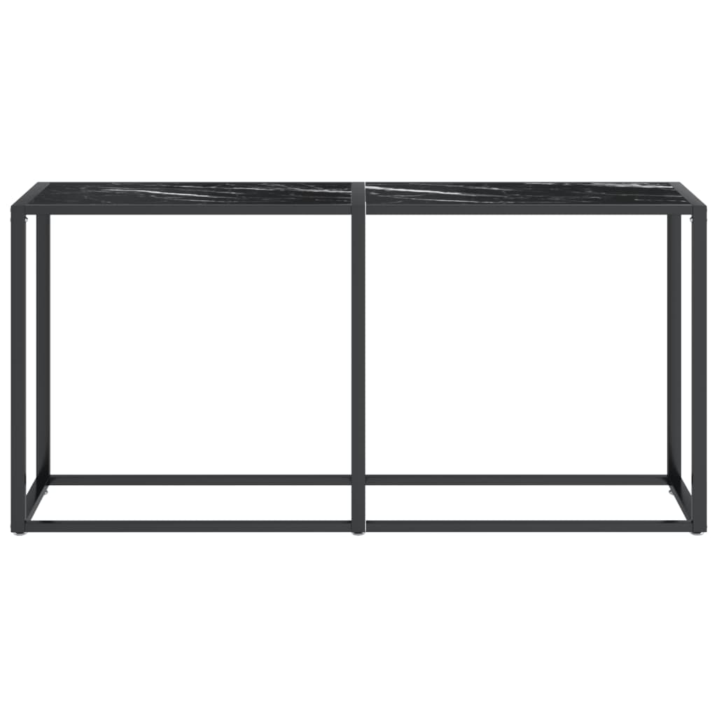 Konsolipöytä musta marmori 160x35x75,5 cm karkaistu lasi - Sisustajankoti.fi