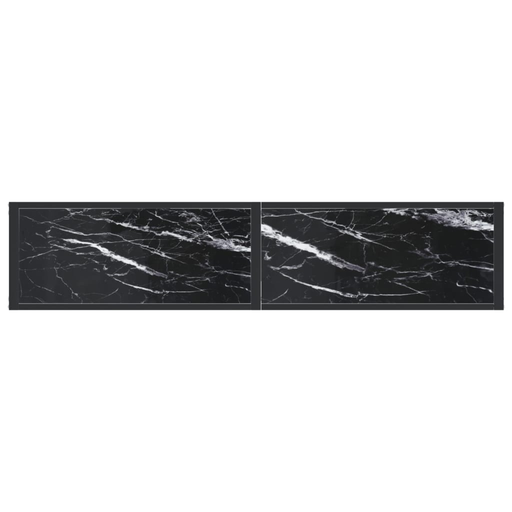 Konsolipöytä musta marmori 160x35x75,5 cm karkaistu lasi - Sisustajankoti.fi