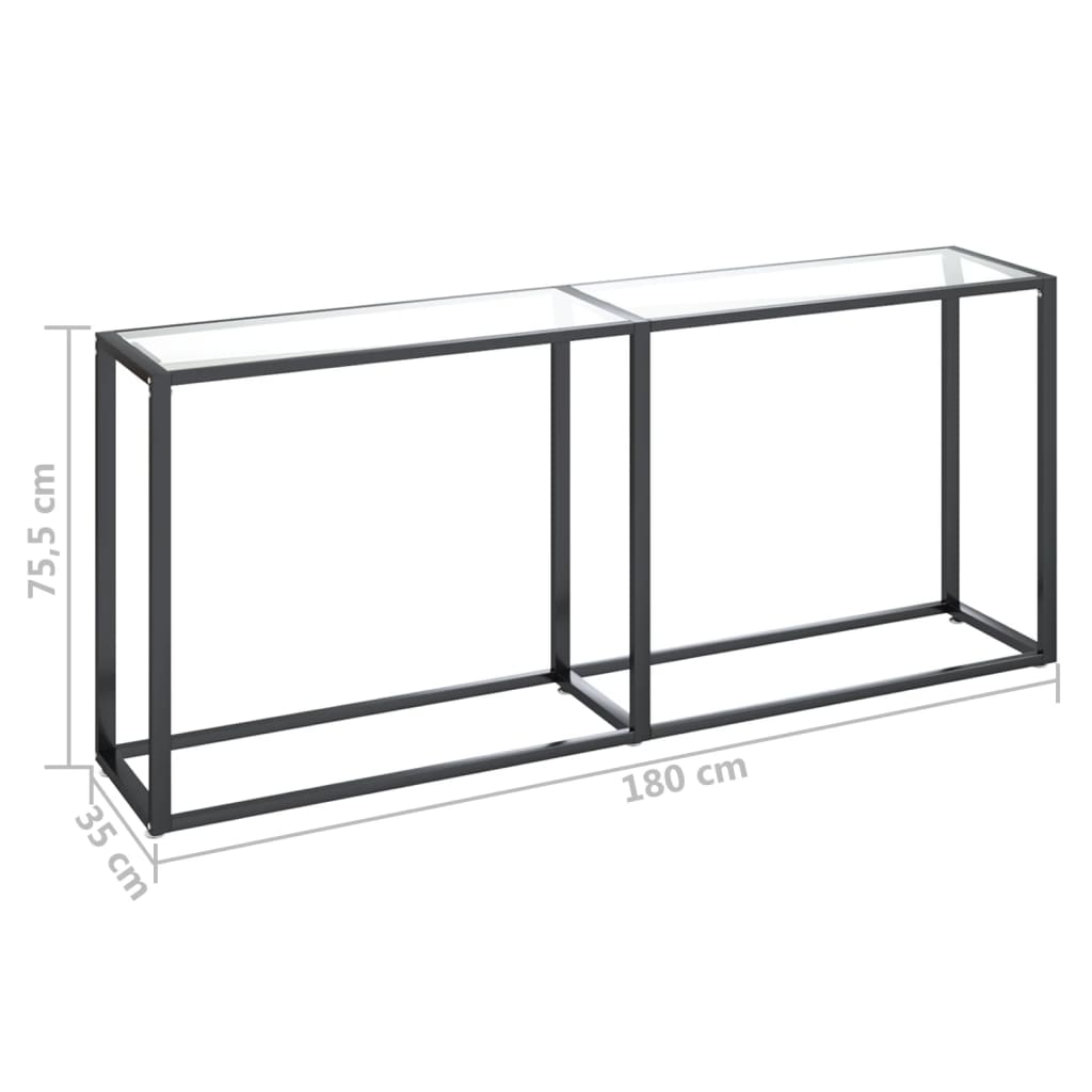 Konsolipöytä läpinäkyvä 180x35x75,5 cm karkaistu lasi - Sisustajankoti.fi