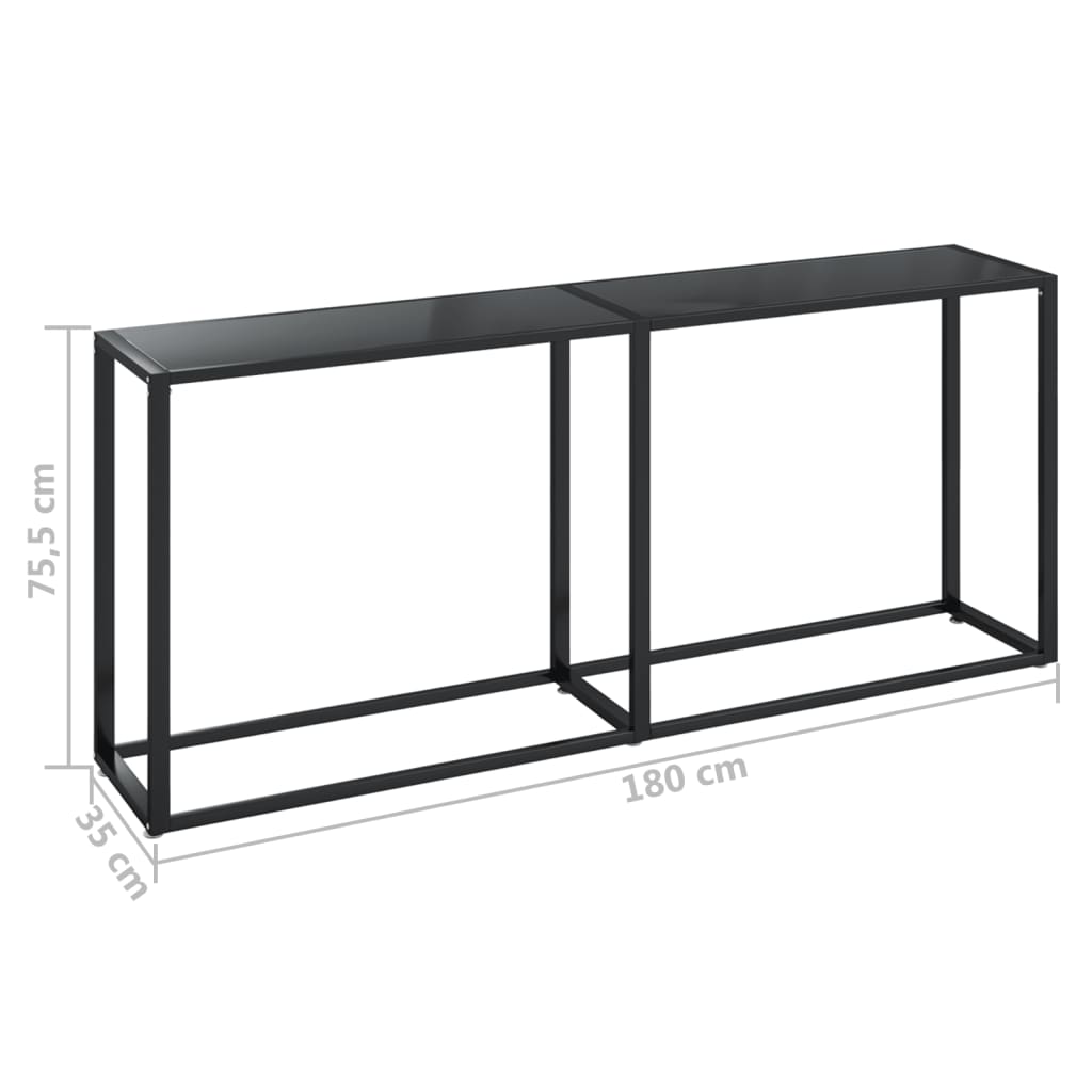 Konsolipöytä musta 180x35x75,5 cm karkaistu lasi - Sisustajankoti.fi