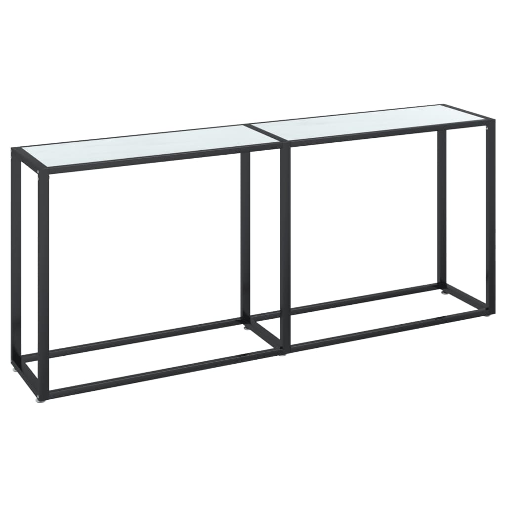 Konsolipöytä valkoinen marmori 180x35x75,5 cm karkaistu lasi - Sisustajankoti.fi