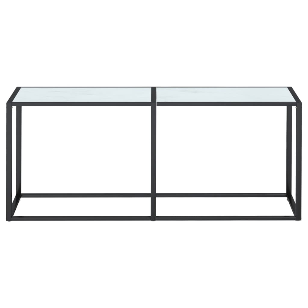 Konsolipöytä valkoinen marmori 180x35x75,5 cm karkaistu lasi - Sisustajankoti.fi
