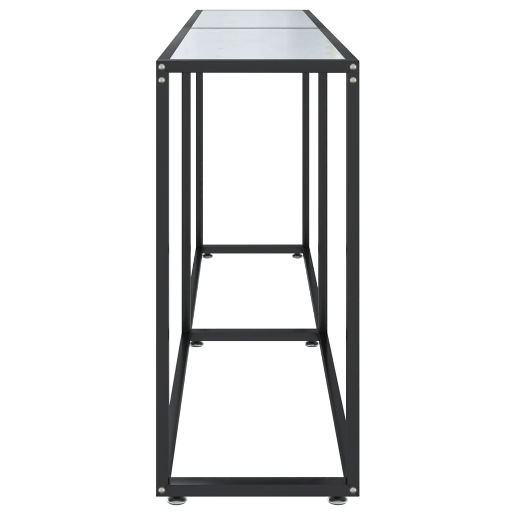 Konsolipöytä valkoinen marmori 180x35x75,5 cm karkaistu lasi - Sisustajankoti.fi