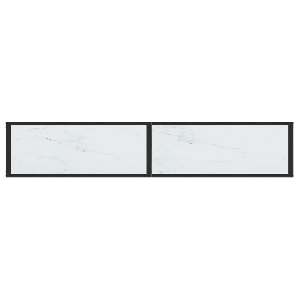 Konsolipöytä valkoinen marmori 180x35x75,5 cm karkaistu lasi - Sisustajankoti.fi