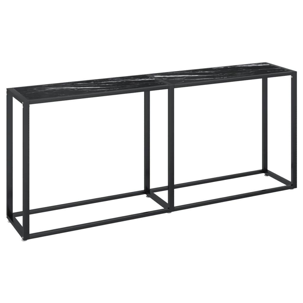 Konsolipöytä musta marmori 180x35x75,5 cm karkaistu lasi - Sisustajankoti.fi